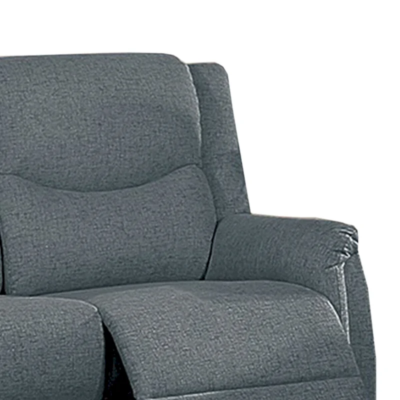 Burlap-Like-Fabric Upholstered Manual Motion Reclining Loveseat