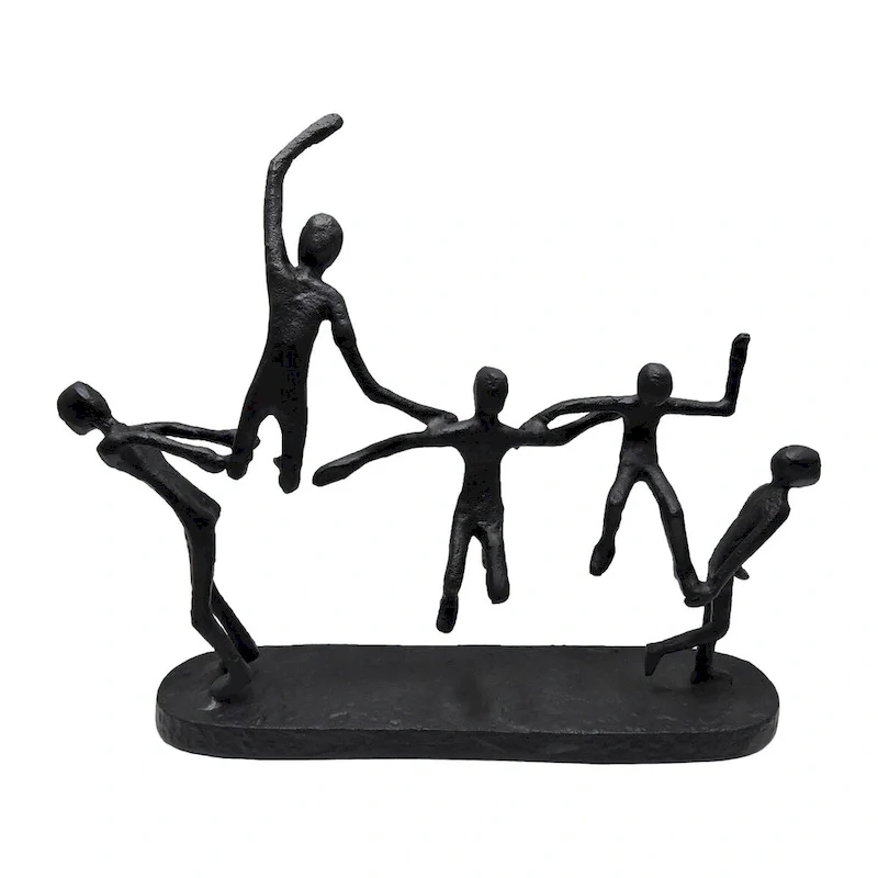 Sagebrook Home Modern Metal 15 H Black Contortionists Sculpture People Figurine - 19  x 4  x 15