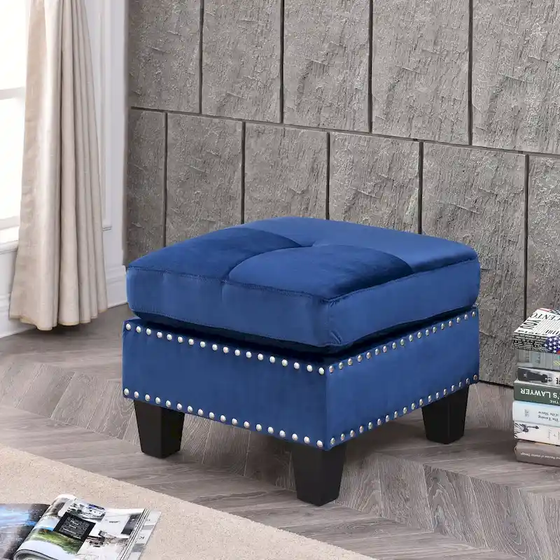 Copper Grove Meharrize Tufted Velvet Ottoman