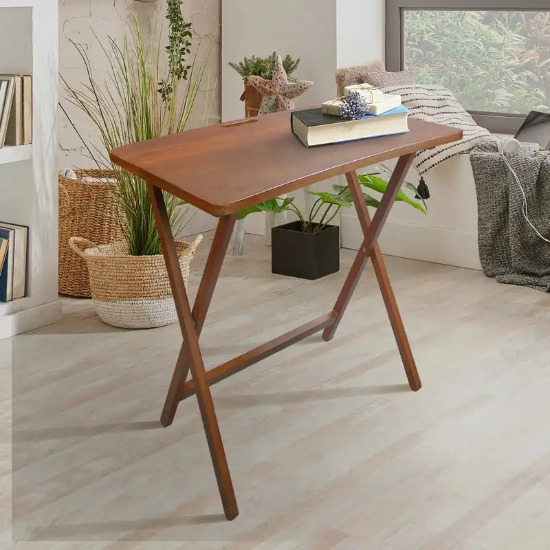 Copper Grove Goosefoot Folding TV Tray Table with Solid Hardwood