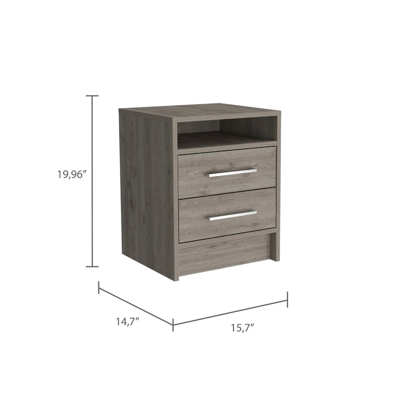 Rowley 2-Drawer 1-Shelf Rectangle Nightstand Smokey Oak