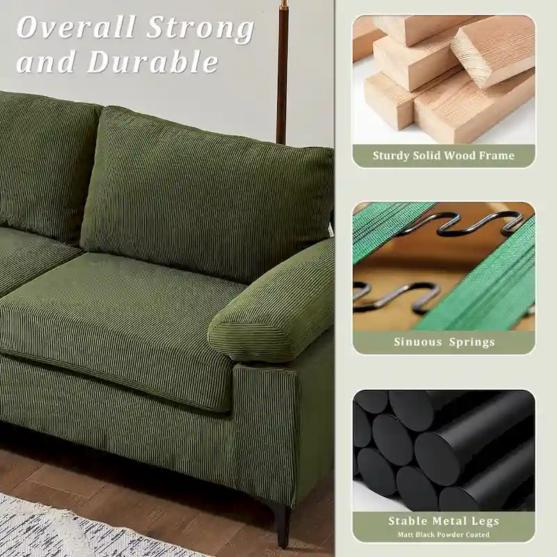 Reversible Chaise Sofa, Suede Fabric, Metal Legs, Spring Coils, Light Brown/Brown/Grey/Blue/Beige