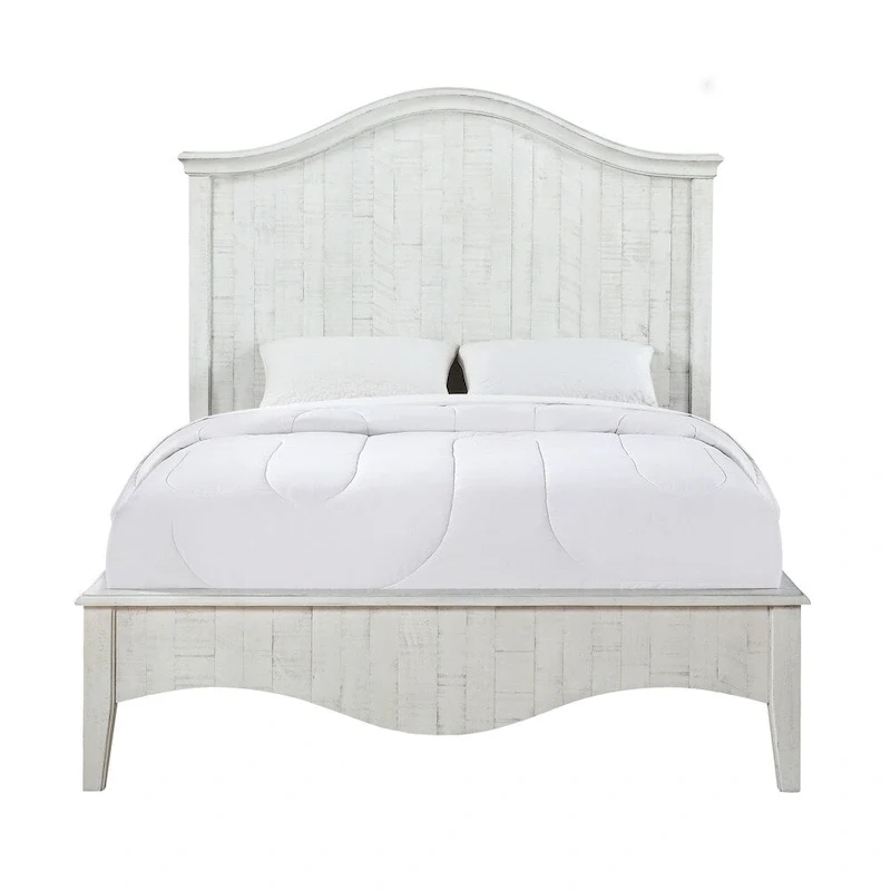 Ella Solid Wood California-King Bed in White Wash
