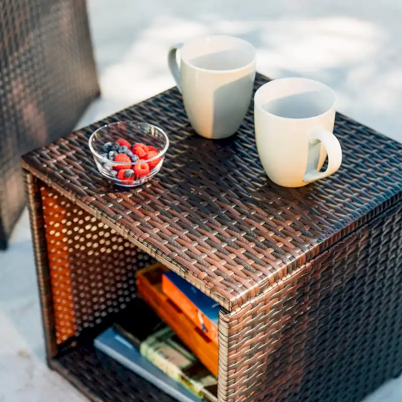 Nestl 3 Piece Patio Furniture Wicker Conversation Set