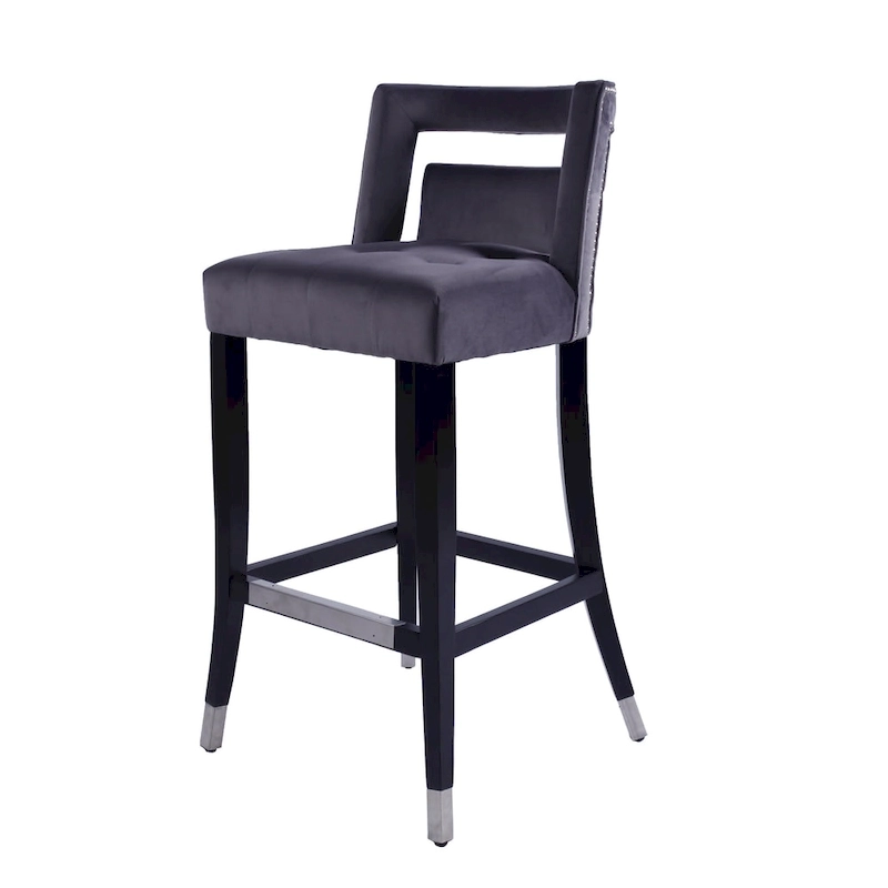 Suede Velvet Barstool with nailheads Dining Room Chair