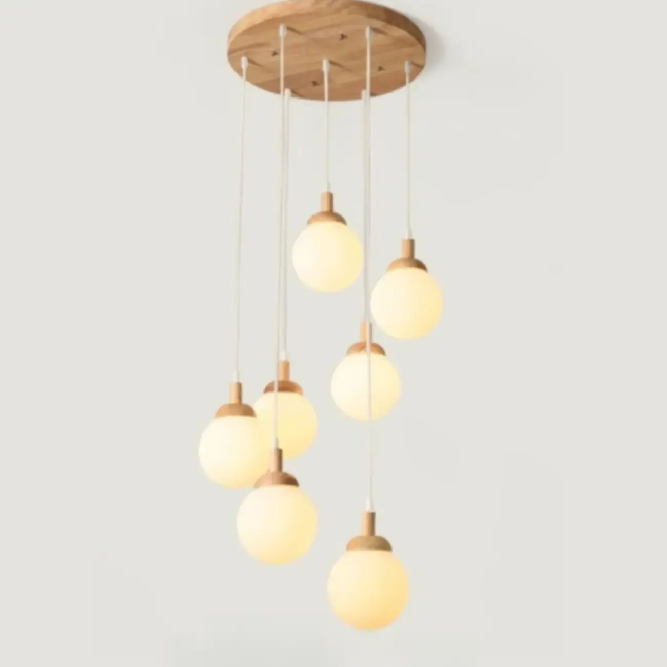Milk Glass Cluster Pendant Light With Adjustable Length