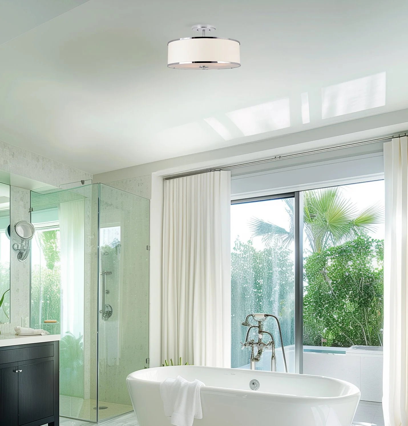 Chloe 15 Retro Modern 3-Light Semi-Flush Mount Ceiling Light