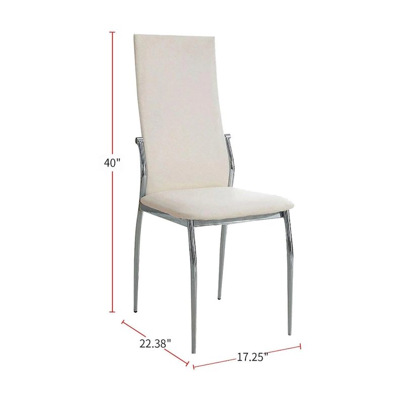 Set of 2 Leatherette Dining Side Chair