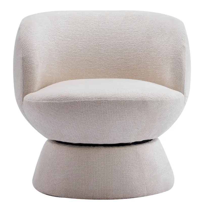 Set of1 Boucle Upholstered Modern Style Swivel Accent Chair