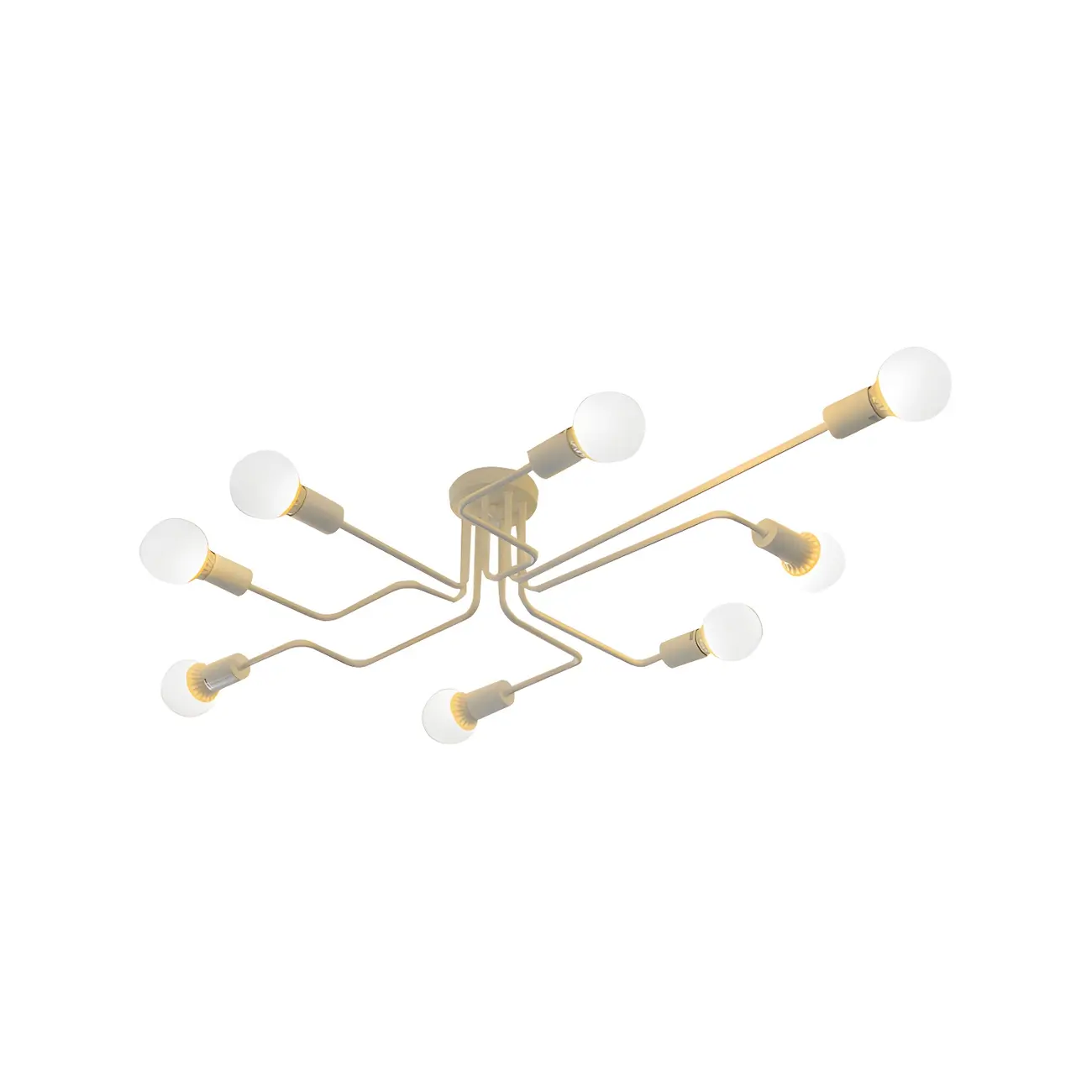 Industrial Branch Metal Semi Flush Ceiling Light