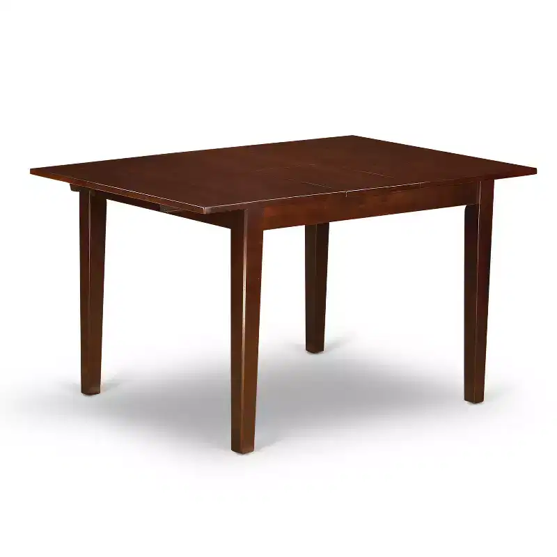 HomeStock Dinette Set Table With Leaf And Dining Chairs Mahogany