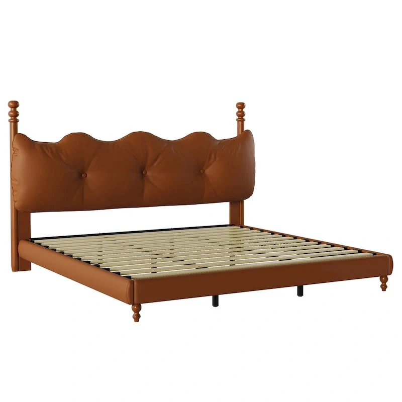 Luxury Upholstered PU Leather Bed