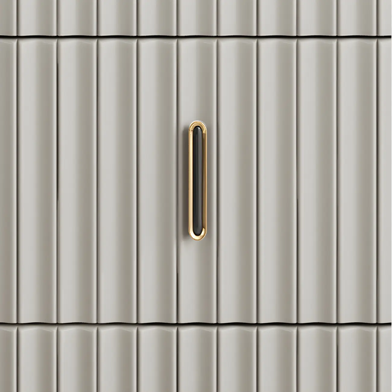 Elegant Gray Wooden Dressers & Chests with Gold Handles