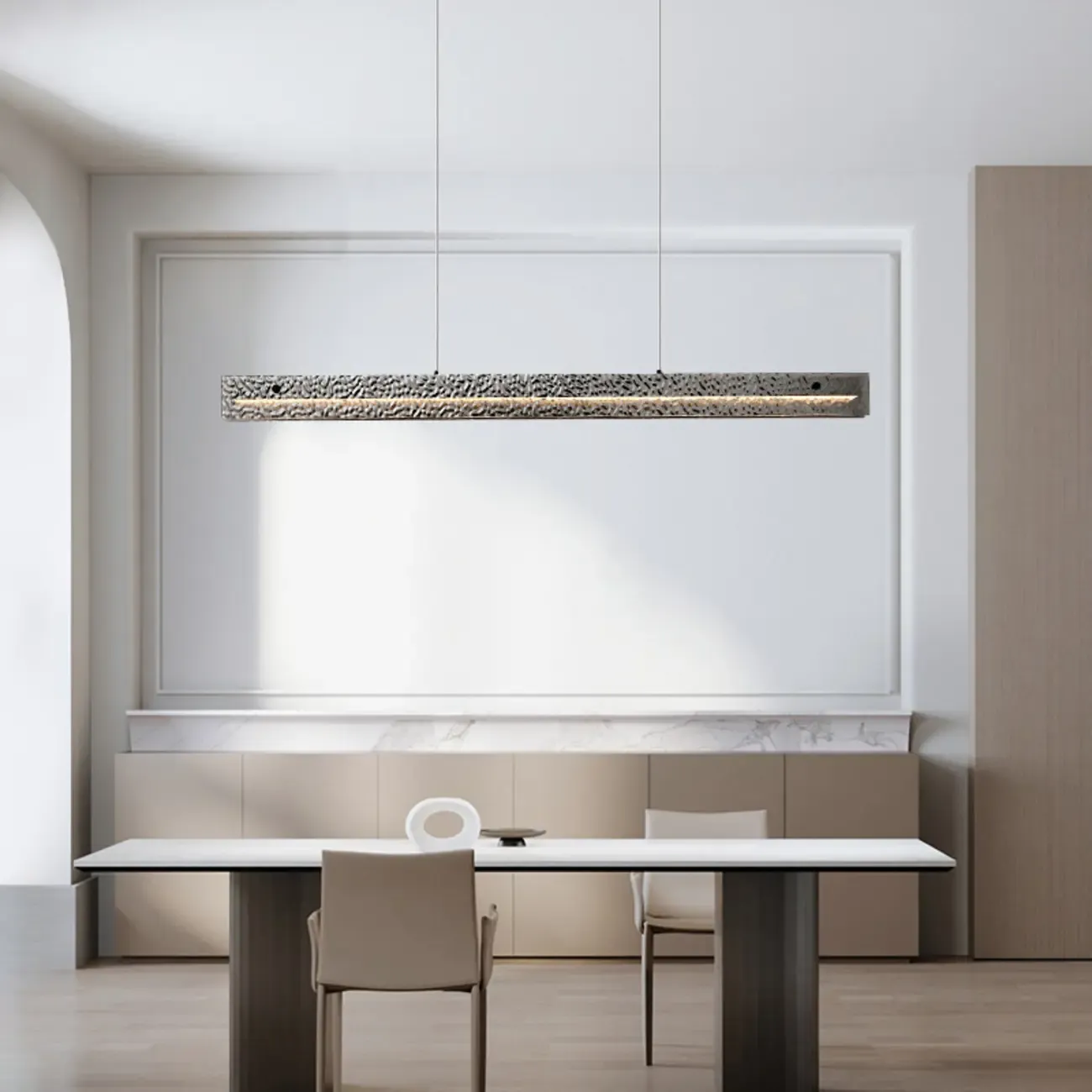 Black Rectangular Dimmable LED Kitchen Island Pendant Light