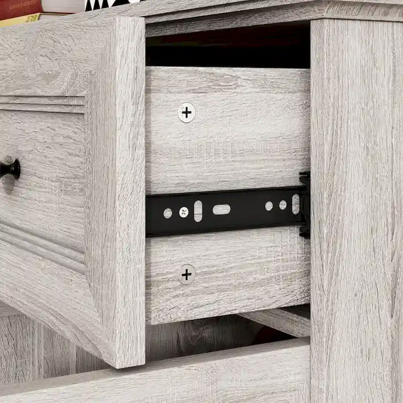 Elegant Wood-Grain Buffet Cabinet with Adjustable Shelves Sideboard