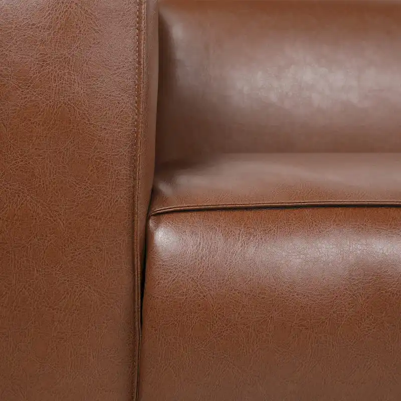 Goyette Faux Leather 3 Seater Sofa by Christopher Knight Home