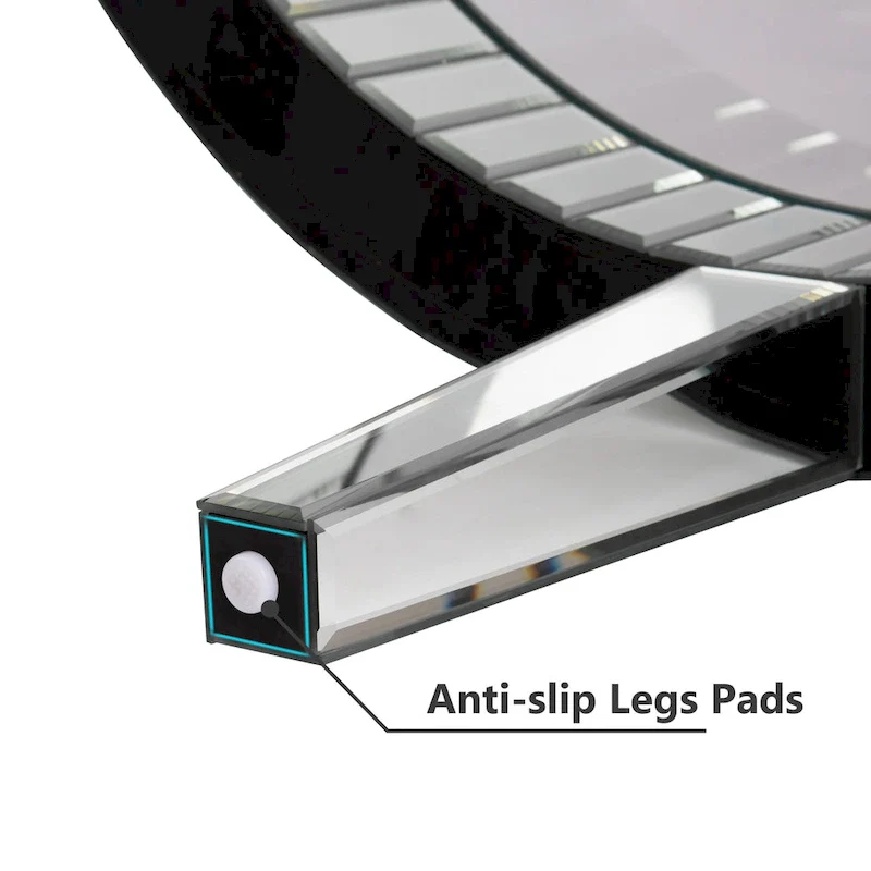 Round Glass Top Coffee Table with Crystal Inlay