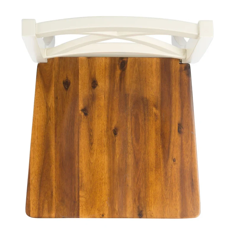 White/Natural Dining Chair - 17.5 W x 19.5 L x 37 H