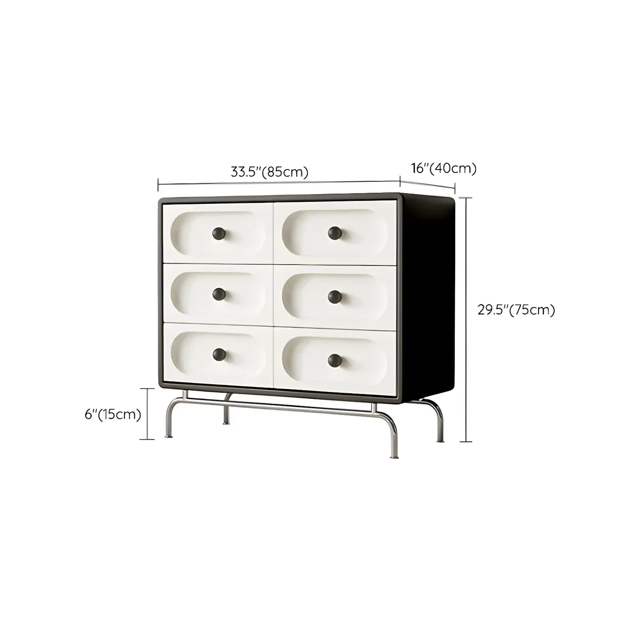 Stylish White Wooden Double Dresser with Soft-Close Drawers