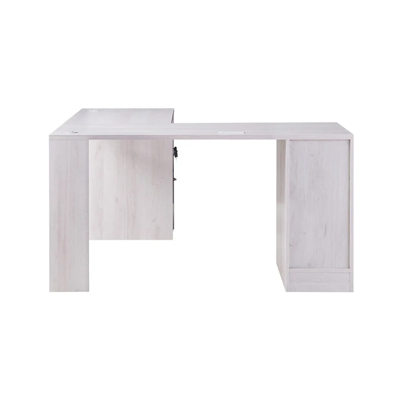 Transitional 59-inch L-shaped Computer Desk with USBs by