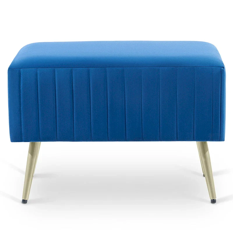 24 Modern Upholstered Entryway Bench with Padded Velvet Seat