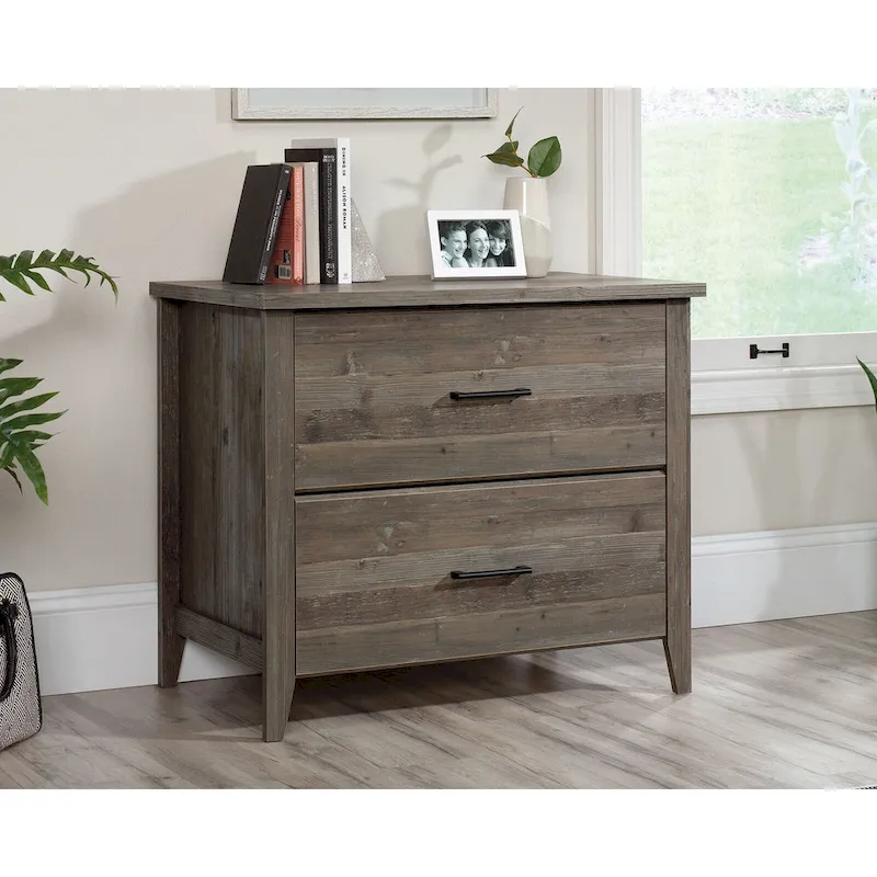 Lateral File Cabinet with Safety Interlock - Pebble Pine Finish