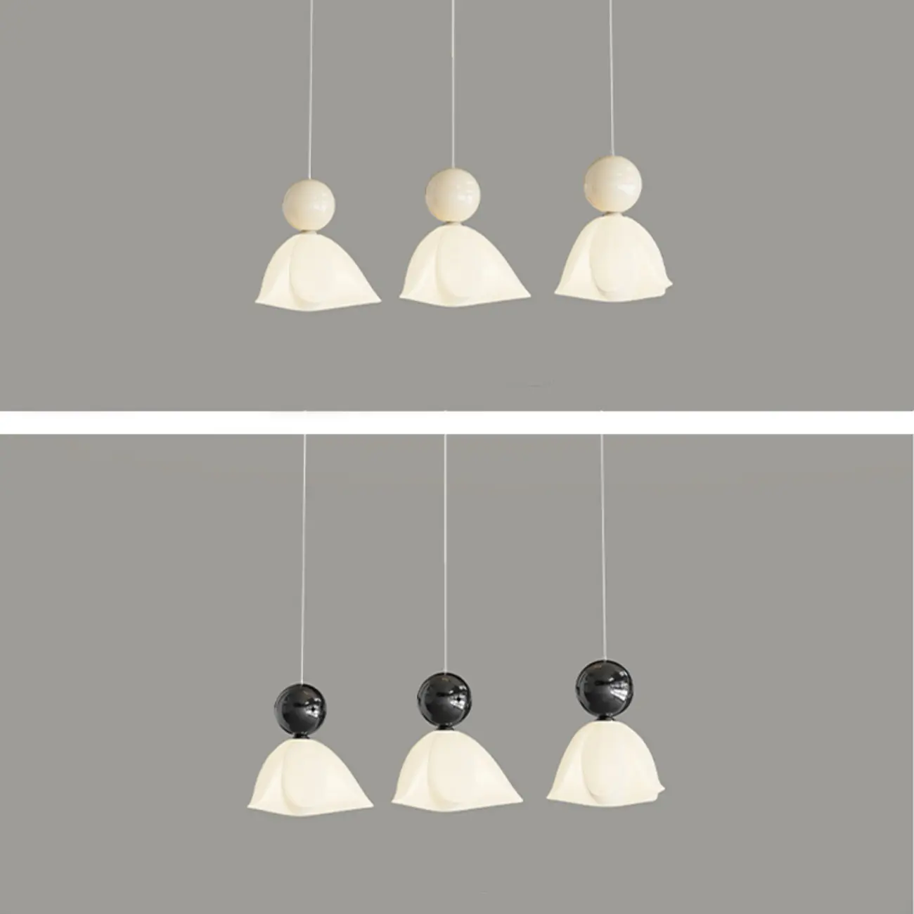 3-Light Modern Chrome Plastic Island Pendant Light