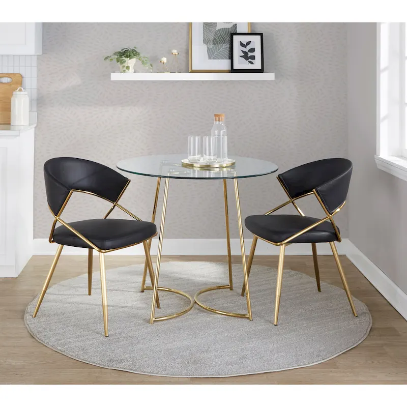 Silver Orchid Tatyana Gold Upholstered Dining Chair (Set of 2)