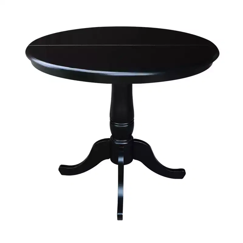 36 Round Top Pedestal Dining Table with 12 Drop Leaf - International Concepts