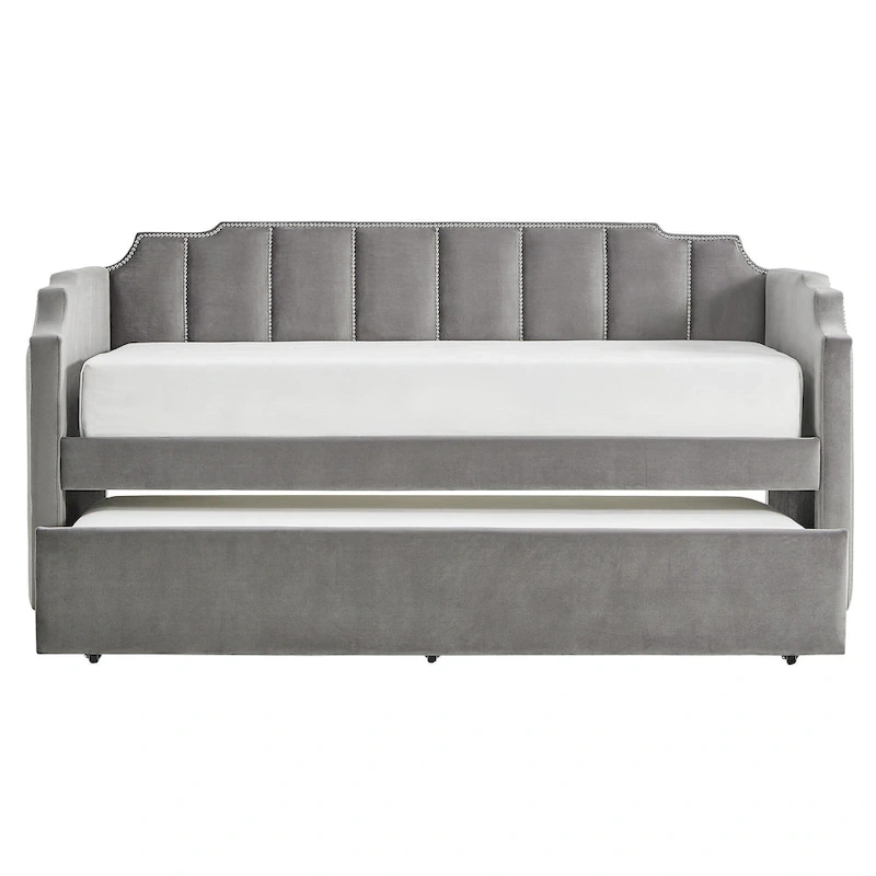 Chareau Glam Grey Velvet Daybed by iNSPIRE Q Modern