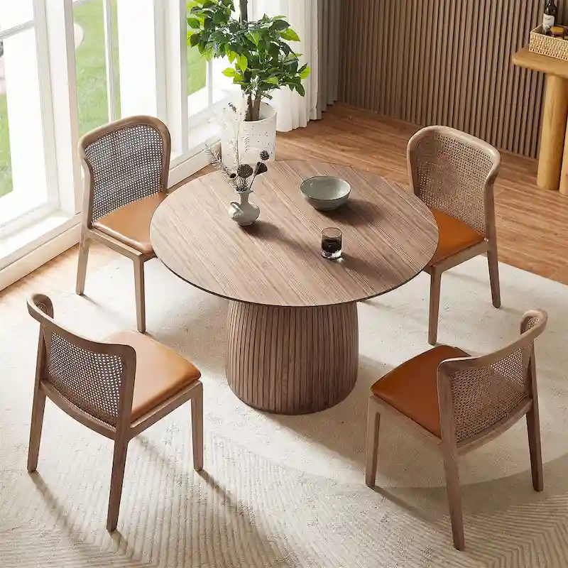 Round Dining Table Modern Wood Kitchen Table
