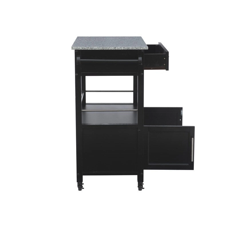 Barbara Rolling Mobile Kitchen Cart with Granite Top