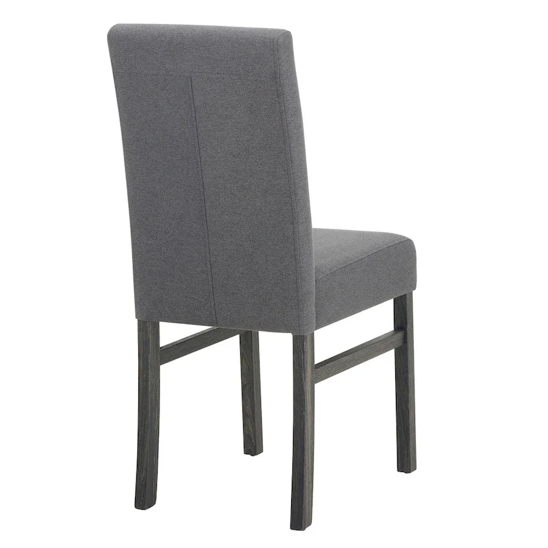 Rustic 5-Piece Dining Set with Small Space Rectangular Table & 4 Upholstered Chairs