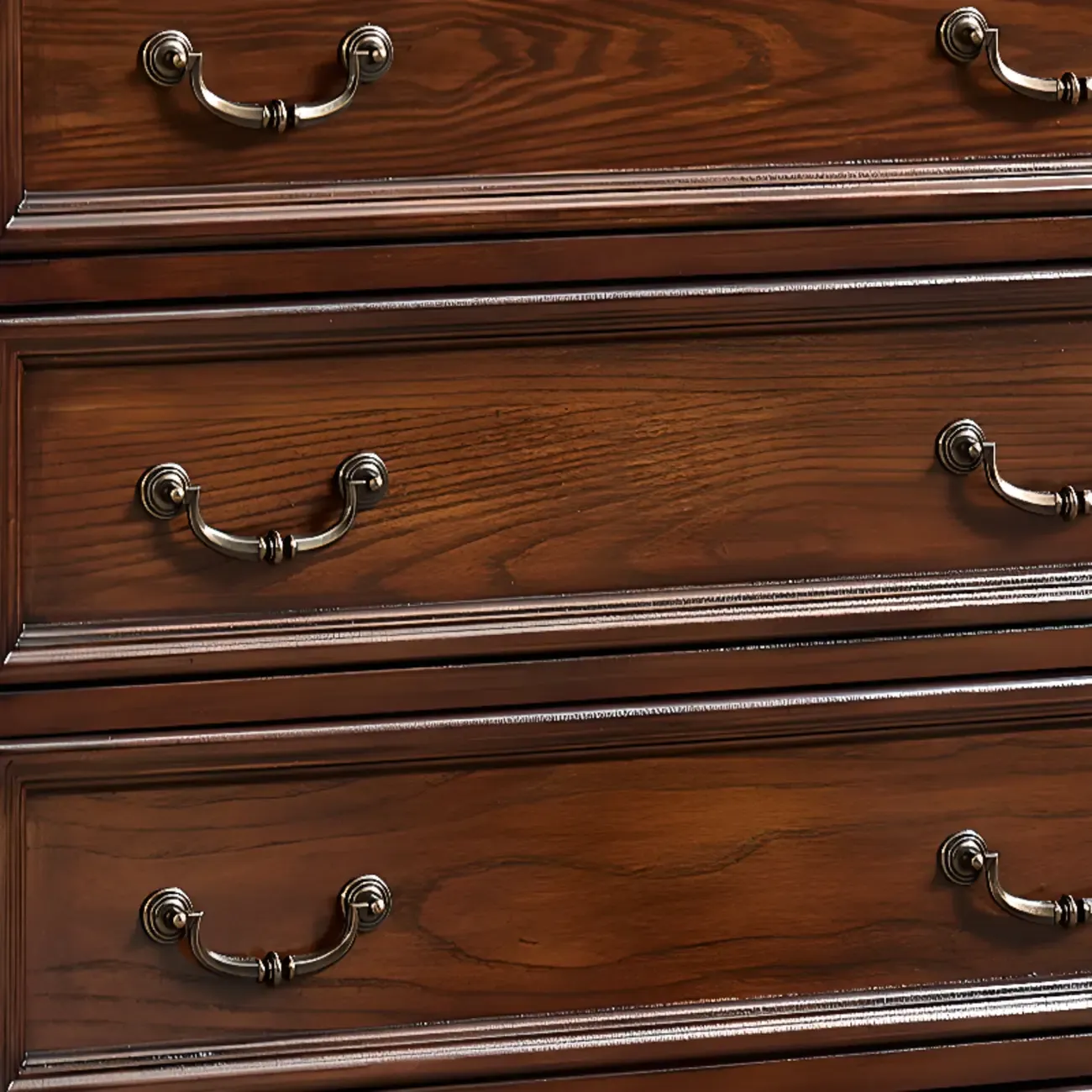 Traditional Brown Bronze Handle Wood 7-Drawer Dresser