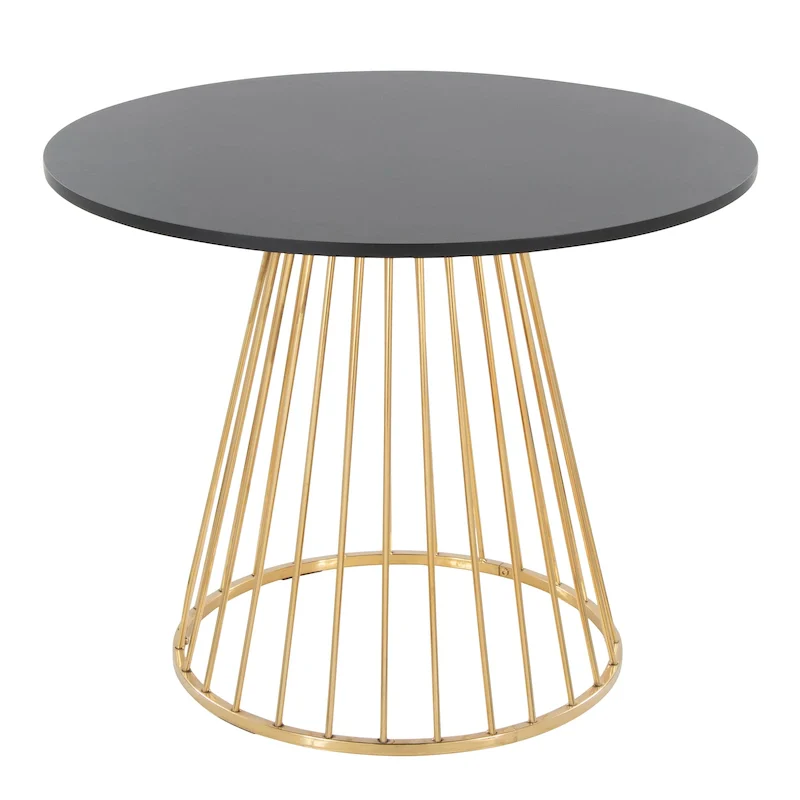 Silver Orchid Canary Pugo Round Dining Table with Pedestal Base