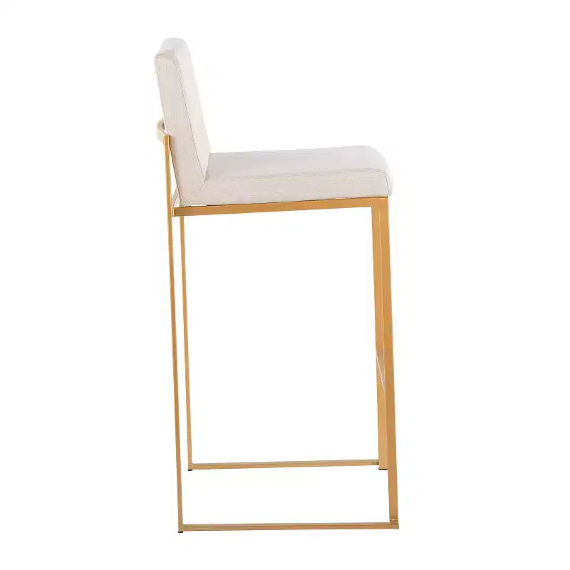 LumiSource Set of 3 Fuji High Back Barstools Fabric
