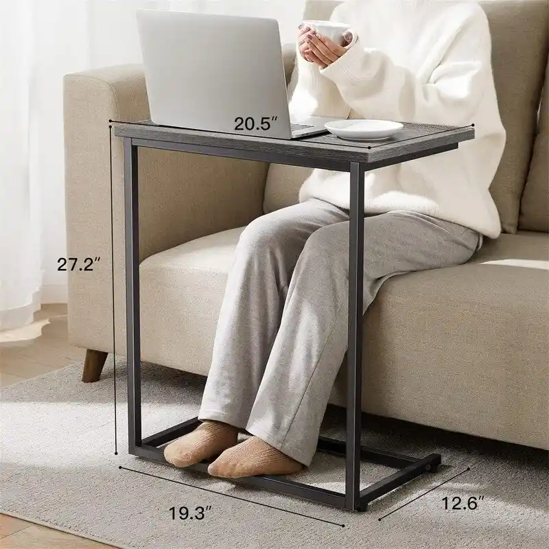 C Shaped End Table 27 inches High - 11.8D x 19.7W x 27H