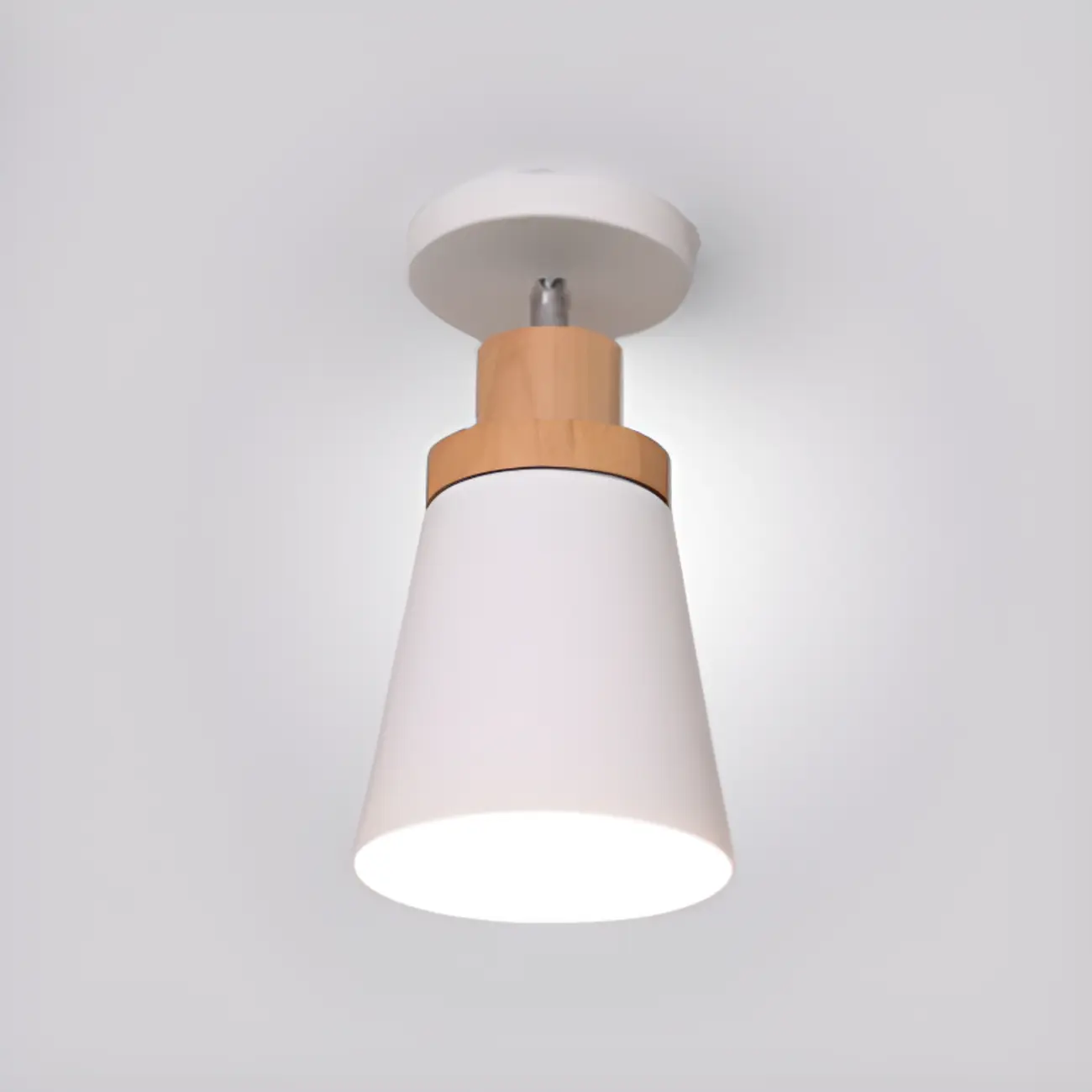 Green Cylinder Iron Modern Semi Flush Mount Ceiling Light