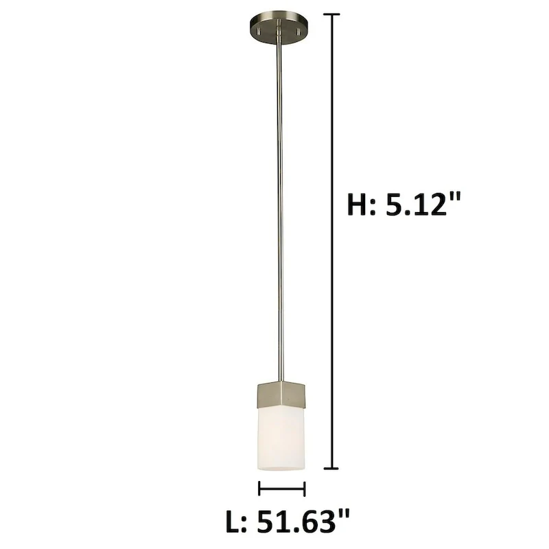 Eglo Novela 1-Light Brushed Nickel Mini Pendant with Frosted Glass