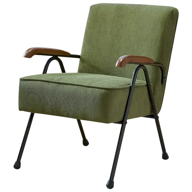 Green Modern 20 High Back Upholstered Accent Chair with Metal Legs
