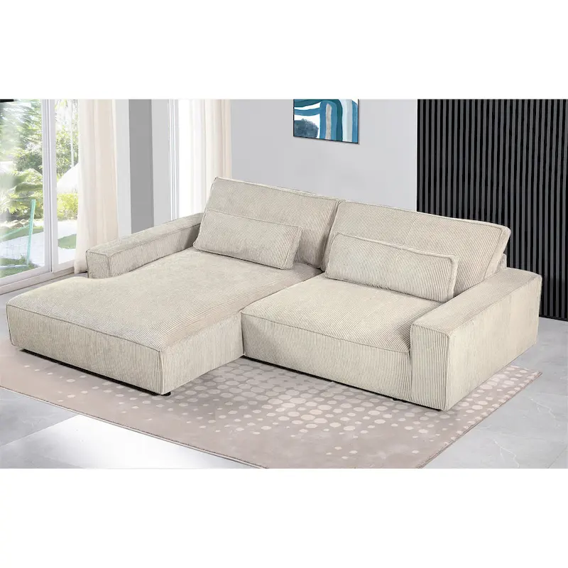 105.52-Inch Ultra-Wide Luxury Modular Sofa with Solid Wood Frame