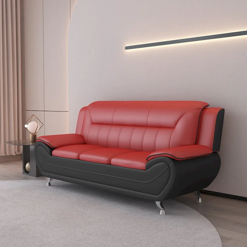 William Street Faux Leather Upholstered 2PCS Living Room Set