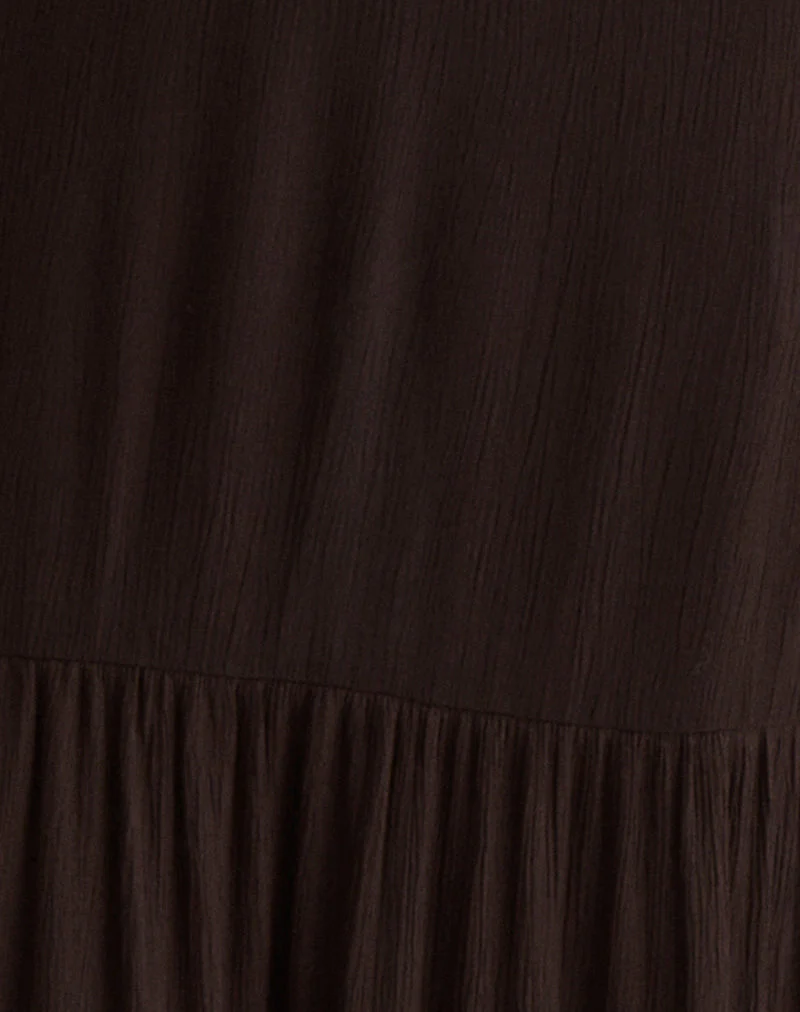 Jenesis Maxi Dress in Crinkle Bitter Chocolate