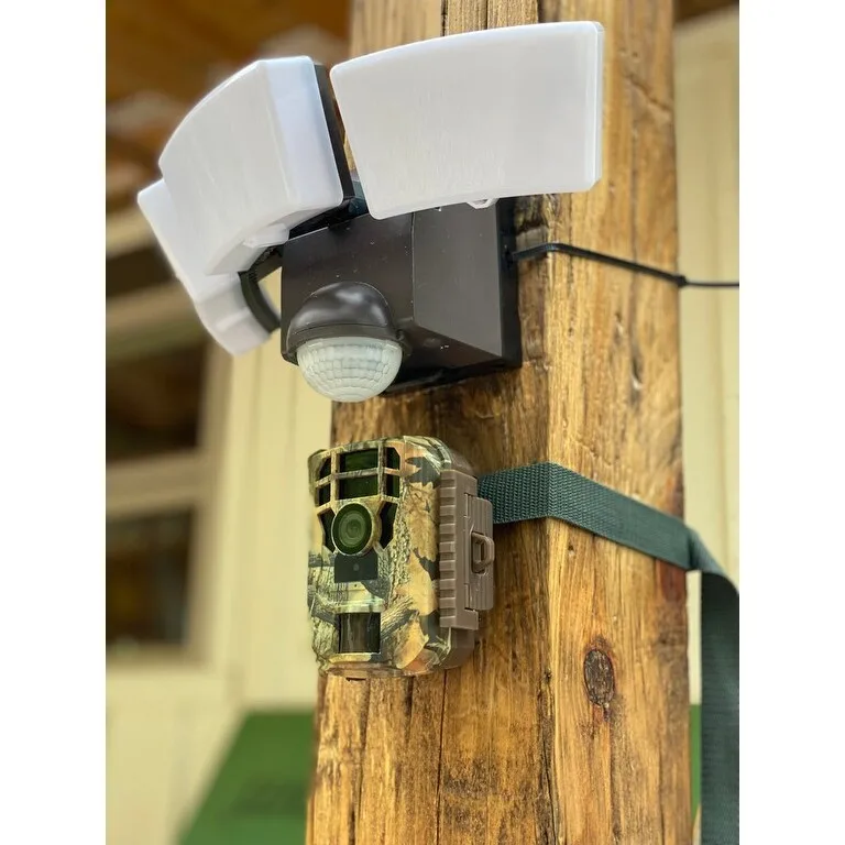 IQ America 1200 Lumen Battery Operated LED Motion Security Flood Light Wall Eave Mount