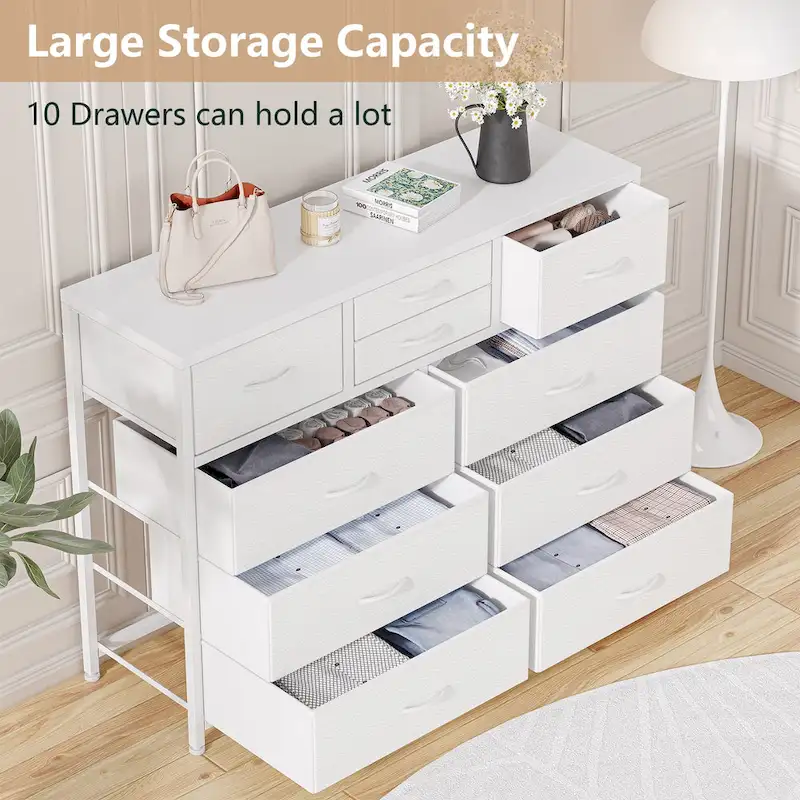 10-Drawer Dresser with TV Stand Top
