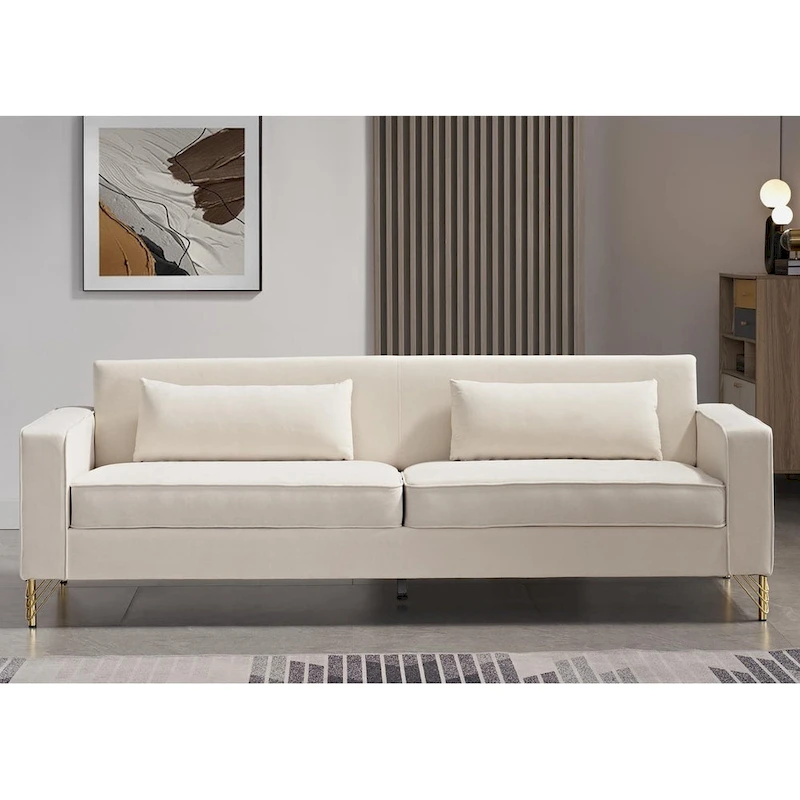 Modern Velvet Upholstered Living Room Sofa