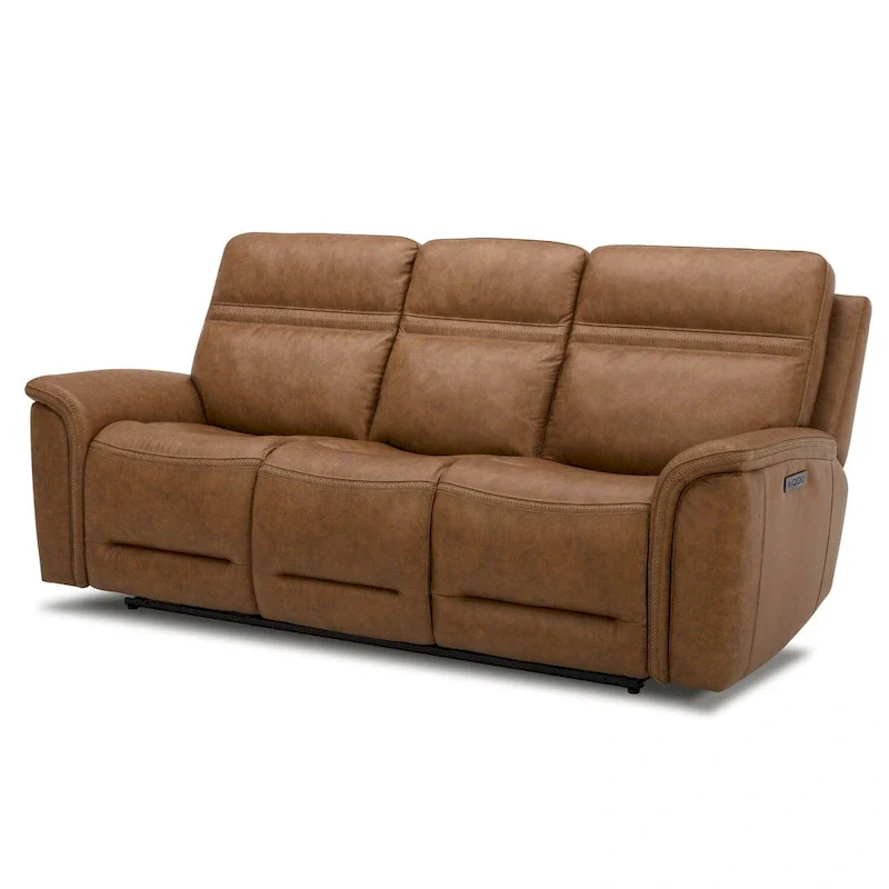 Cooper Leather Dual Power Reclining Sofa - Camel