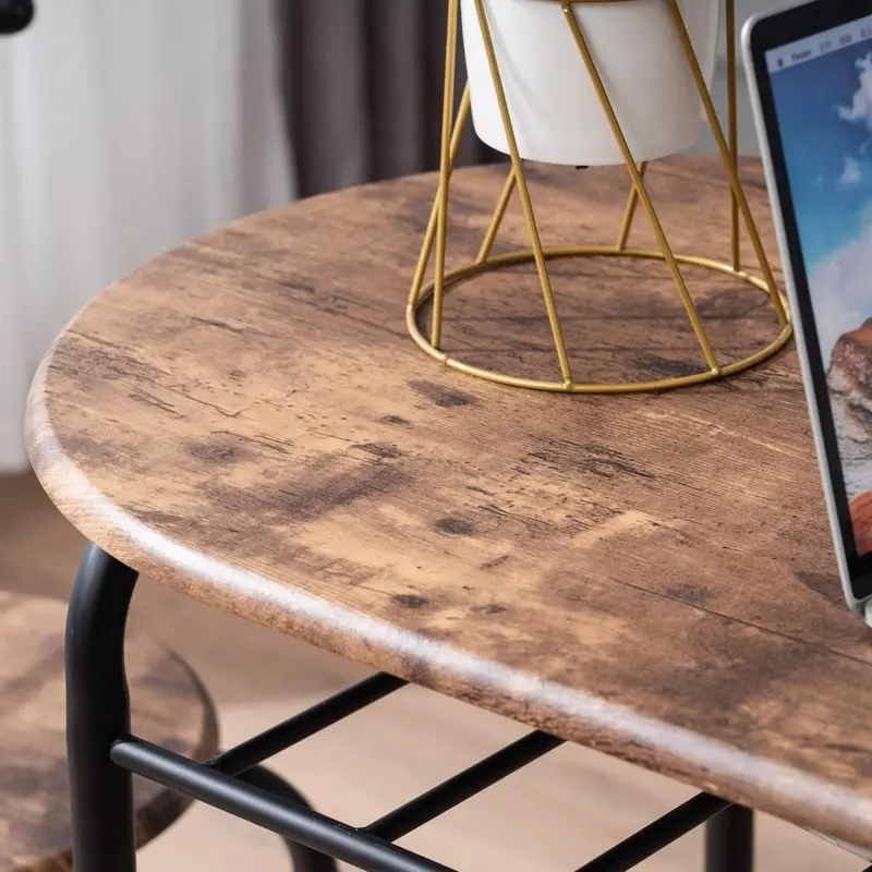 Modern Dining Set Breakfast Table with 2 Chairs Set of 3