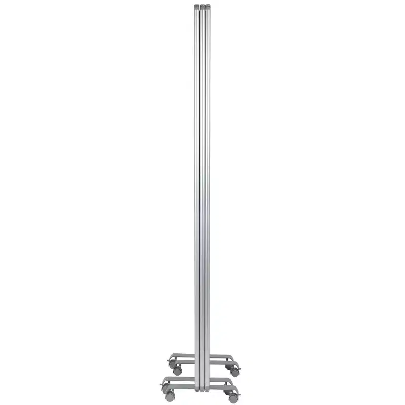 Flash Furniture Double Sided Mobile Magnetic Whiteboard/Cloth Partition with Lockable Casters, 72H x 24W (3 sections included)