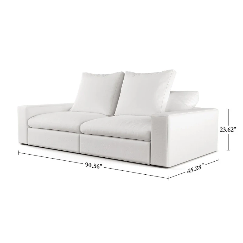 90.56 Slipcovered Modular Cloud Sofa -Loveseat